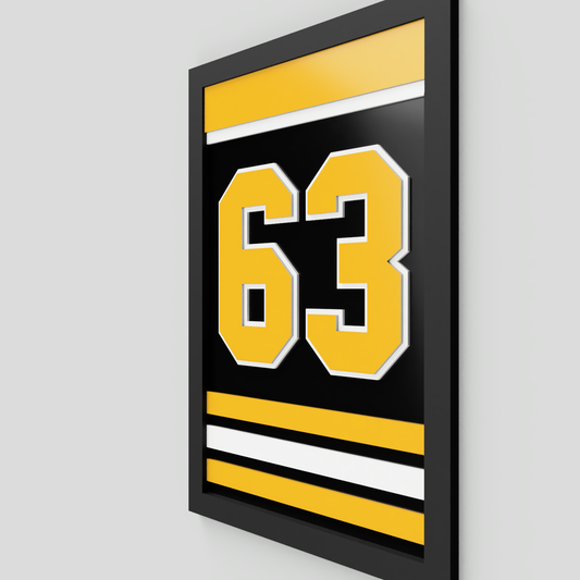 12x18" Black and Gold Custom Jersey Number Sign