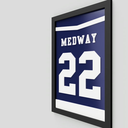 12x18" Medway Custom Football Jersey Number Sign