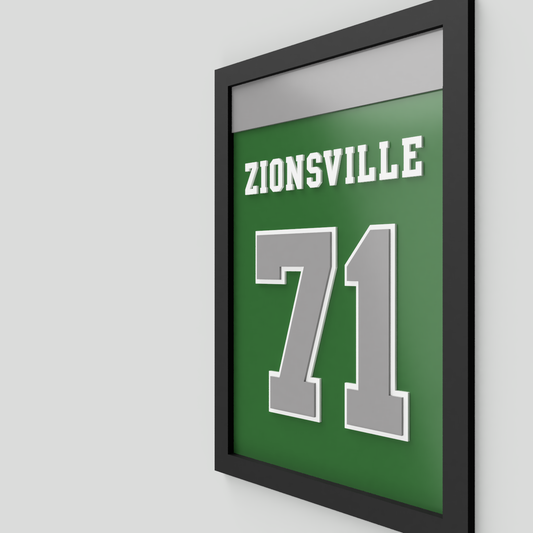 12x18" Zionsville Custom Football Jersey Number Sign